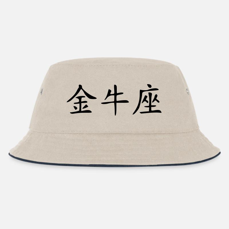 Stier - Kinder Bucket Hat - Natur/Navy