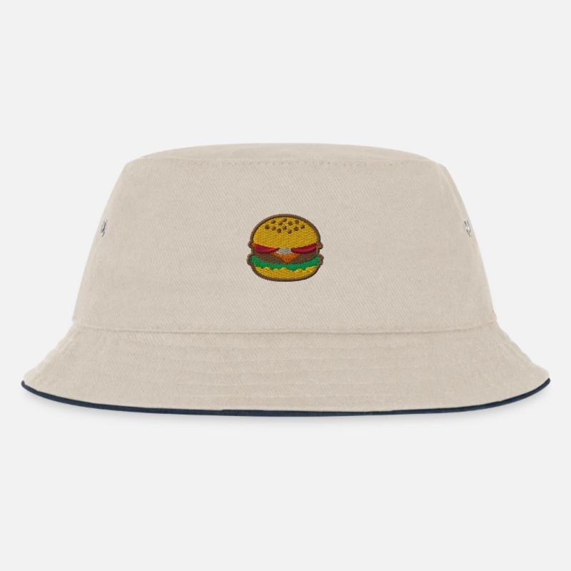 Burger 1 - Kinder Bucket Hat - Natur/Navy