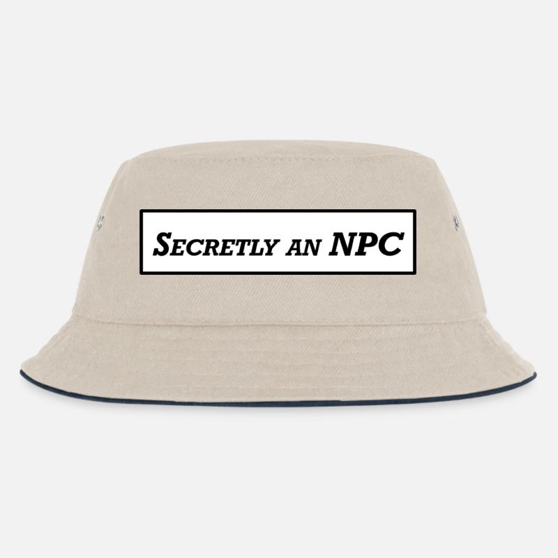 Heimlich ein NPC - Kinder Bucket Hat - Natur/Navy