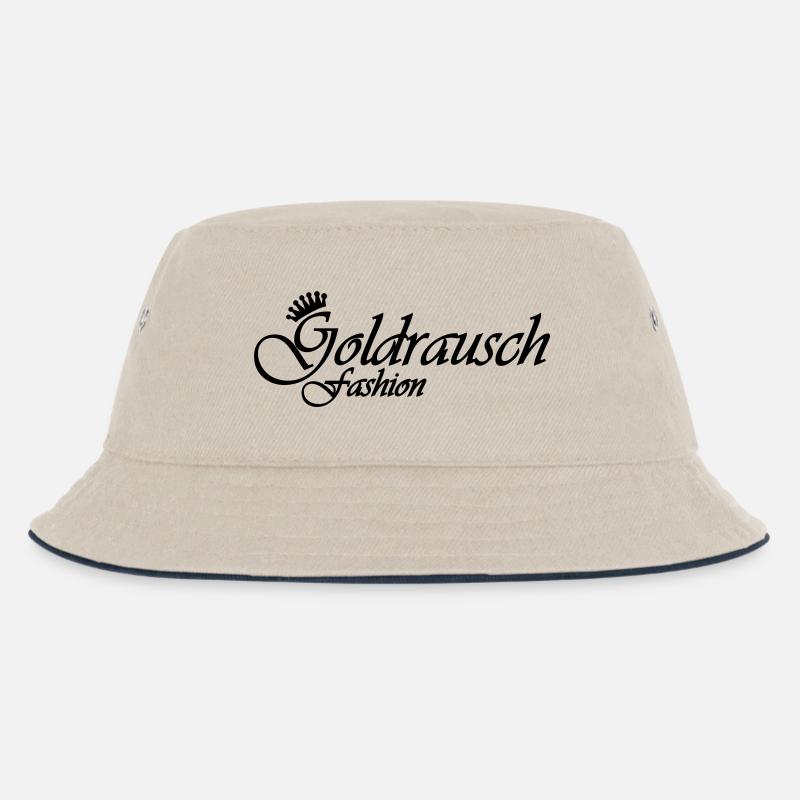 camper van dachzelt strichcode - Kinder Bucket Hat - Natur/Navy