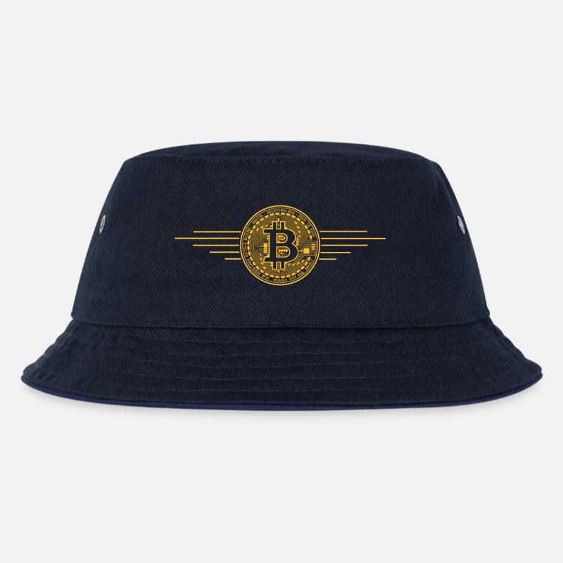 BTC Bitcoin Logo - Kinder Bucket Hat - navy/navy