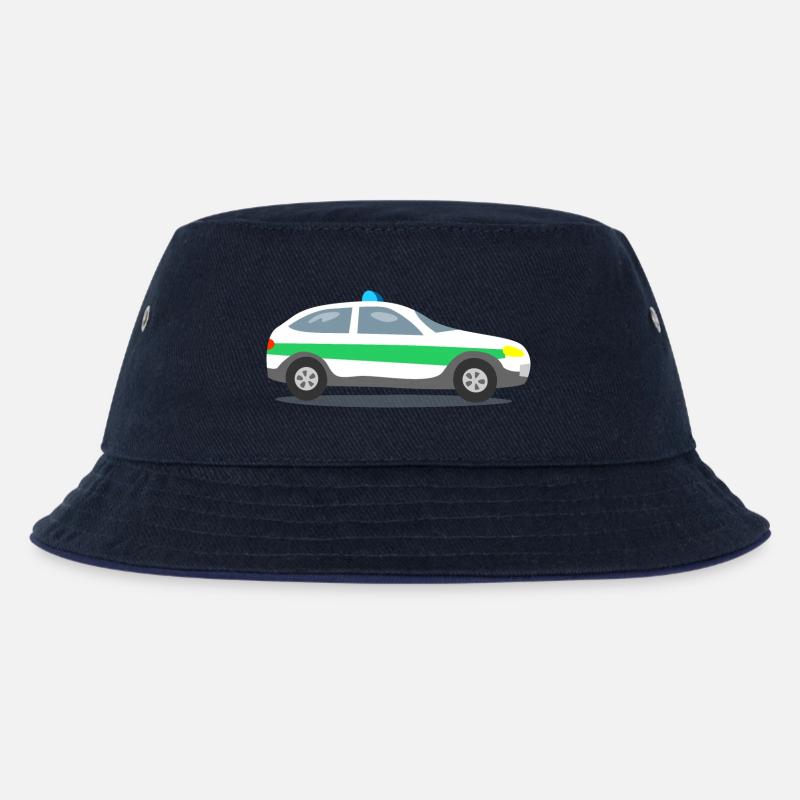 Polizeiauto mit Blaulicht - Kinder Bucket Hat - navy/navy