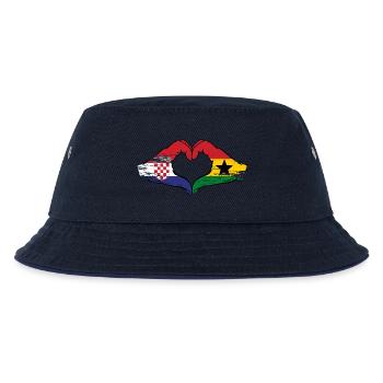 Croatia Ghana flag hands heart shape used - Kids’ Bucket Hat - navy/navy - Front