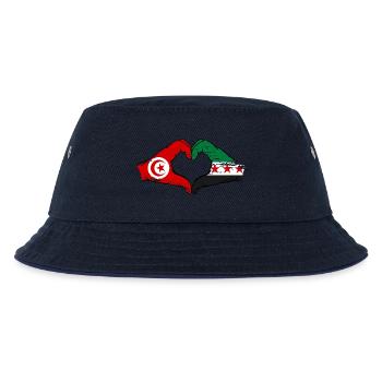 Tunesien Syrien Flagge Hände Herzform used - Kinder Bucket Hat - navy/navy - Vorne