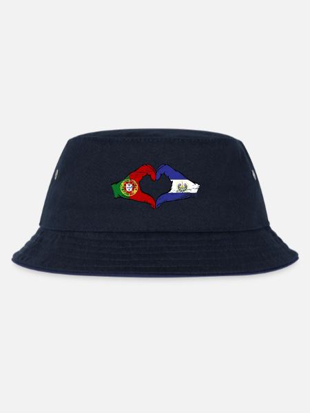Portugal El Salvador Flagge Hände Herzform used - Kinder Bucket Hat - navy/navy