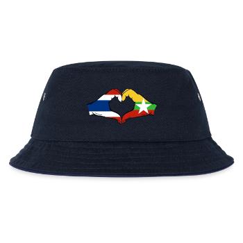 Thailand Myanmar Flagge Hände Herzform - Kinder Bucket Hat - navy/navy - Vorne
