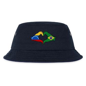 Venezuela Brésil Drapeau Mains Coeur Forme - Bob Enfant - marine/marine - Devant
