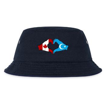 Kanada Uigur Flagge Herzform - Kinder Bucket Hat - navy/navy - Vorne