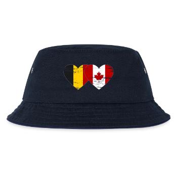 Belgien Kanada Flagge Herz used - Kinder Bucket Hat - navy/navy - Vorne