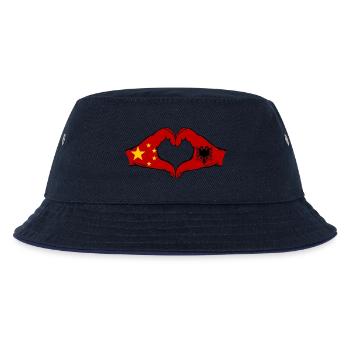 China Albania Flag Hands Heart Shape - Kids’ Bucket Hat - navy/navy - Front