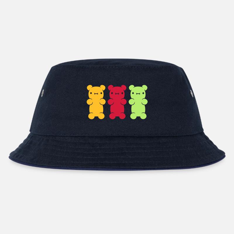 3 bunte Gummibaerchen - Kinder Bucket Hat - navy/navy