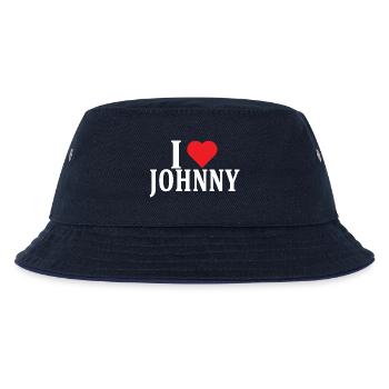 Name T-Shirt I love Johnny T-Shirt Geschenkidee - Kinder Bucket Hat - navy/navy - Vorne
