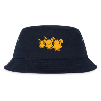 3 Hasen Drei Freunde Team Crew Winken Sitzen Süß - Kinder Bucket Hat - navy/navy - Vorne