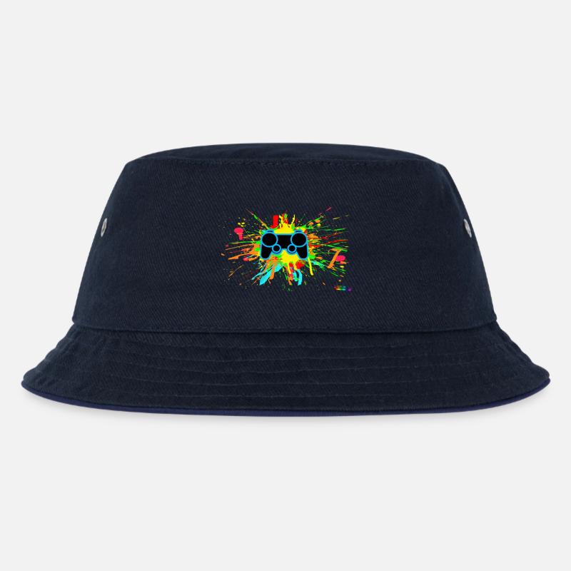 Controller-Splatter-Gamer - Kinder Bucket Hat - navy/navy