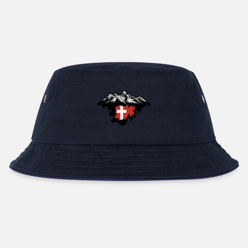Schweizer Flagge - Kinder Bucket Hat - navy/navy