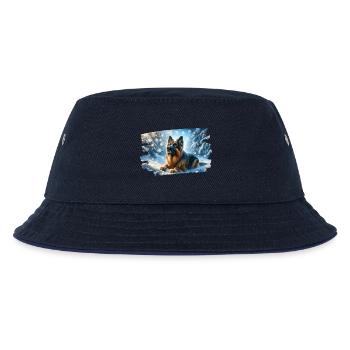 German Shepherd in a magical winter landscape - Kids’ Bucket Hat - navy/navy - Front