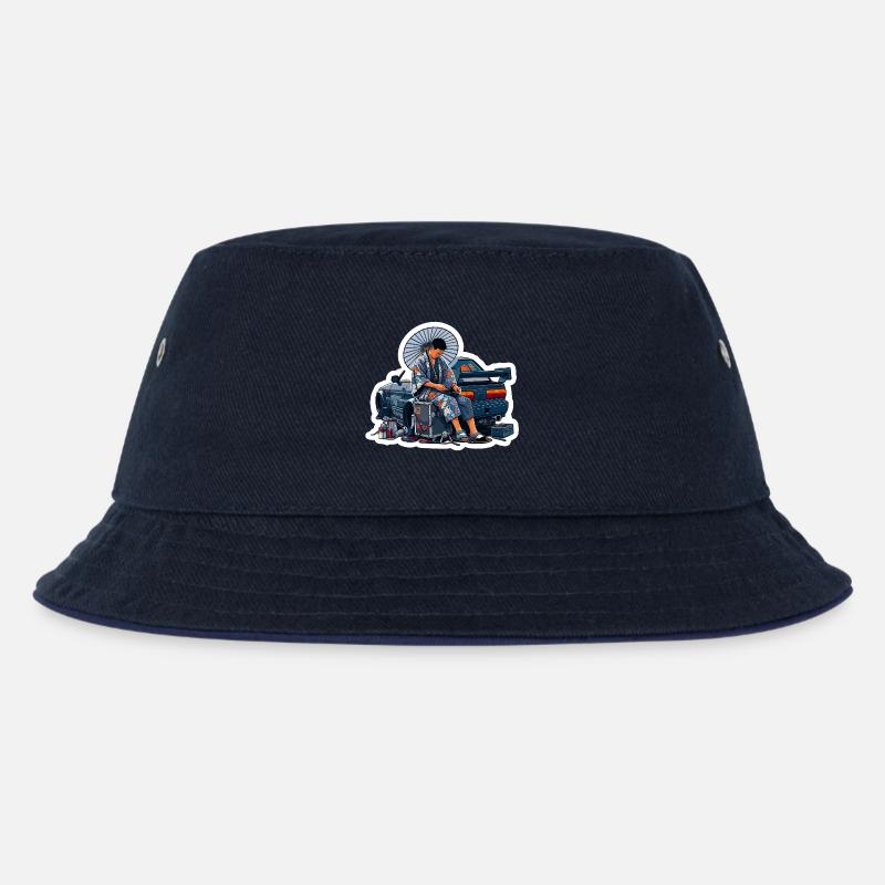 Garage Samurai - Kinder Bucket Hat - navy/navy