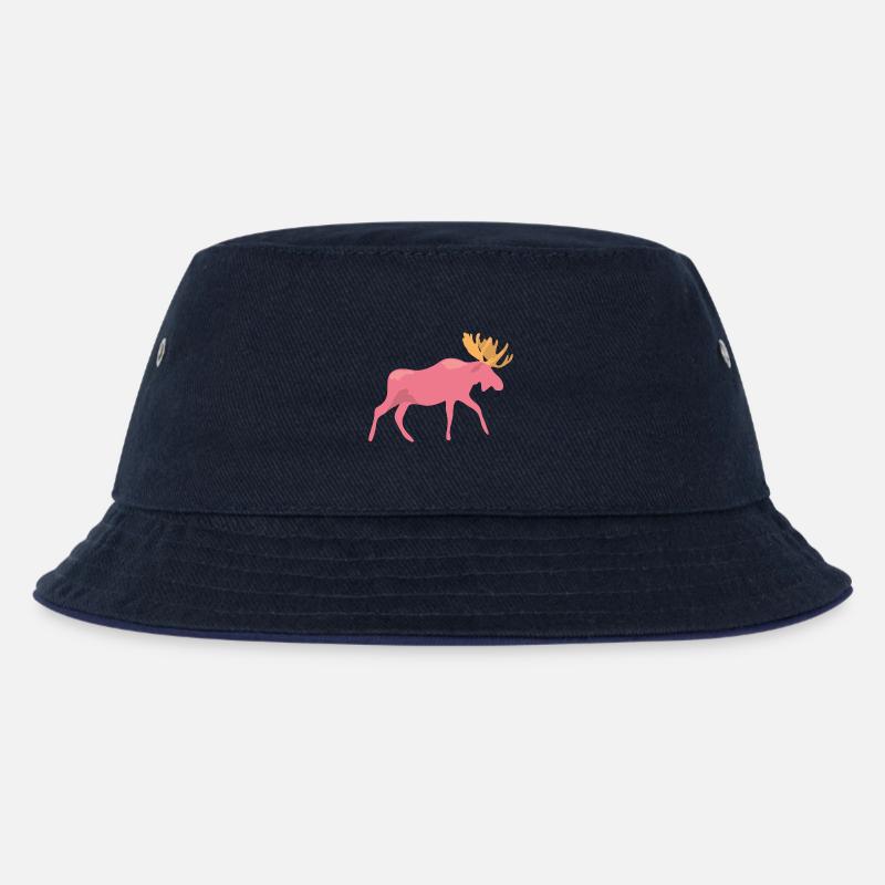 pinker Elch - Kinder Bucket Hat - navy/navy