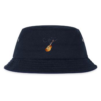 beautiful 3D acoustic guitar with loose guitar strings - Kids’ Bucket Hat - navy/navy - Front