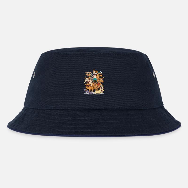 Glückliche Hunde - Kinder Bucket Hat - navy/navy