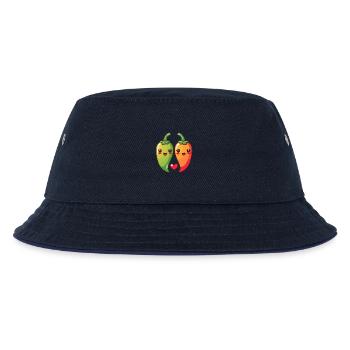 Chilli Paar Liebe Herz Comic - Kinder Bucket Hat - navy/navy - Vorne