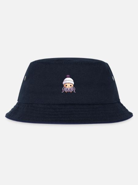 Oktopus Winter Tier Baby Comic - Kinder Bucket Hat - navy/navy