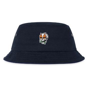 Flammen Totenkopf mit grünem Schleim im Mund - Kinder Bucket Hat - navy/navy - Vorne