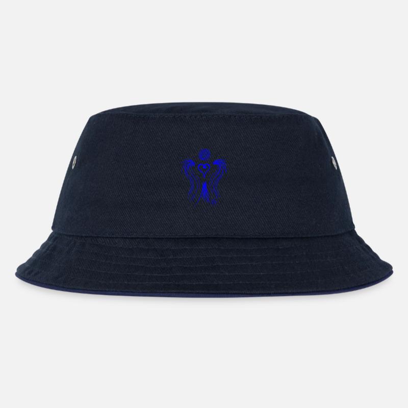 Grafischer Herzengel blau - Kinder Bucket Hat - navy/navy
