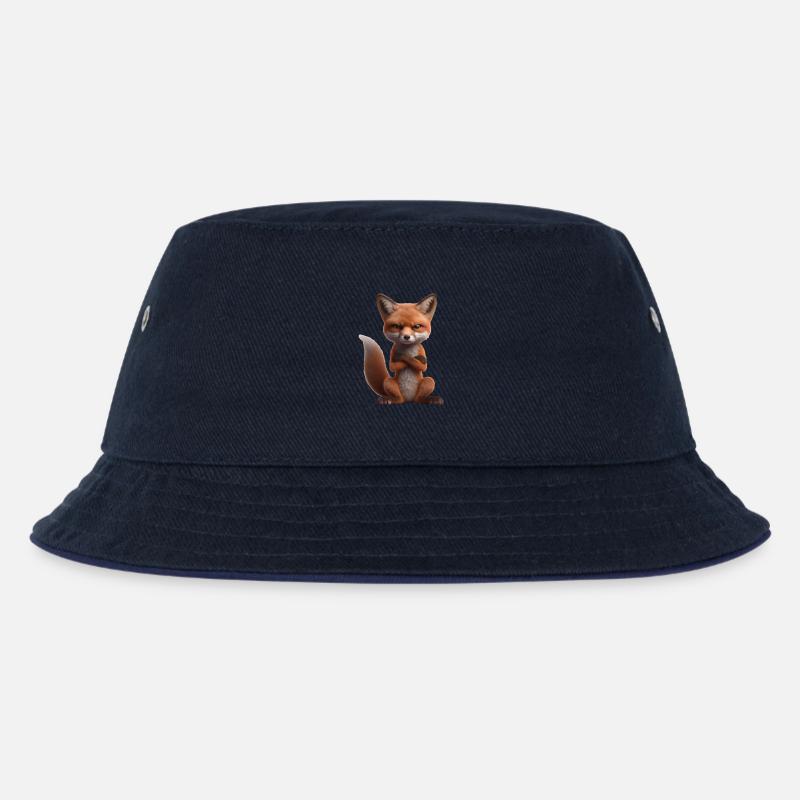 Fuchs grimmig 2 - Kinder Bucket Hat - navy/navy