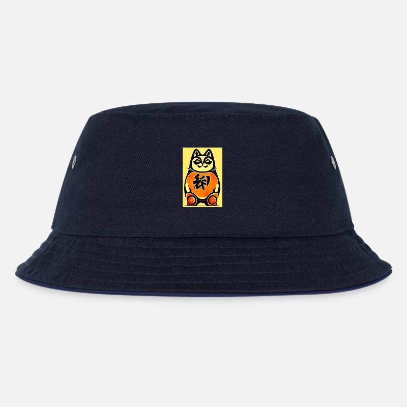 Maneki neko 4 - Kinder Bucket Hat - navy/navy
