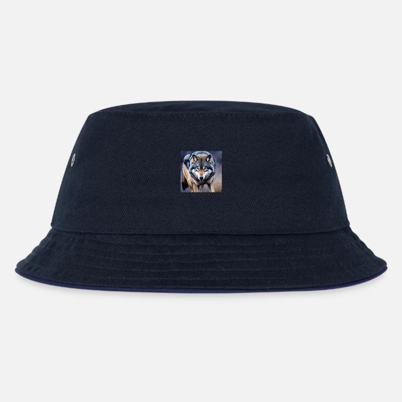 Wolf - Kinder Bucket Hat - navy/navy
