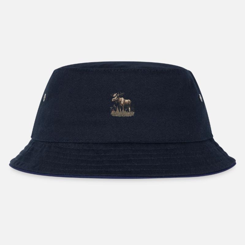 Elch - Kinder Bucket Hat - navy/navy