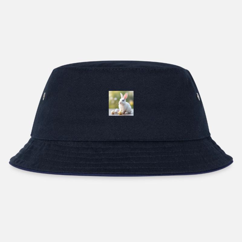 White Hare Easter - Kids’ Bucket Hat - navy/navy
