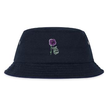 Blumenmotiv mit Handgeschriebenem Gruß - Kinder Bucket Hat - navy/navy - Vorne