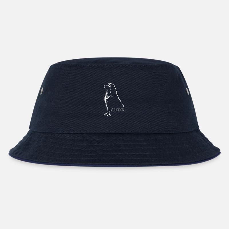 Neufundländer Silhouette Hunde Hund Wilsigns - Kinder Bucket Hat - navy/navy