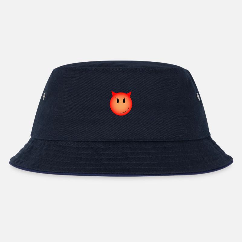 böser smiley - Kinder Bucket Hat - navy/navy
