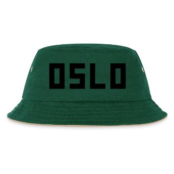 Oslo - Kinder Bucket Hat - Dunkelgrün/Beige - Vorne