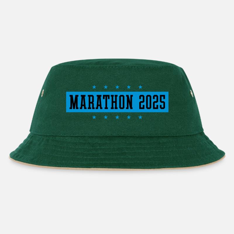 Marathon 2025 - Kinder Bucket Hat - Dunkelgrün/Beige
