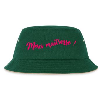 GELIEBTE. VIELEN DANK. DANKE HERRIN - Kinder Bucket Hat - Dunkelgrün/Beige - Vorne