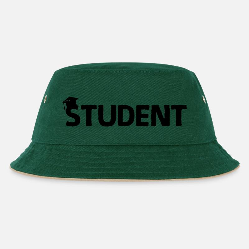 doktorhut student - Kinder Bucket Hat - Dunkelgrün/Beige