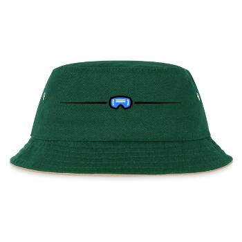Skibrille Symbol Linie - Kinder Bucket Hat - Dunkelgrün/Beige - Vorne