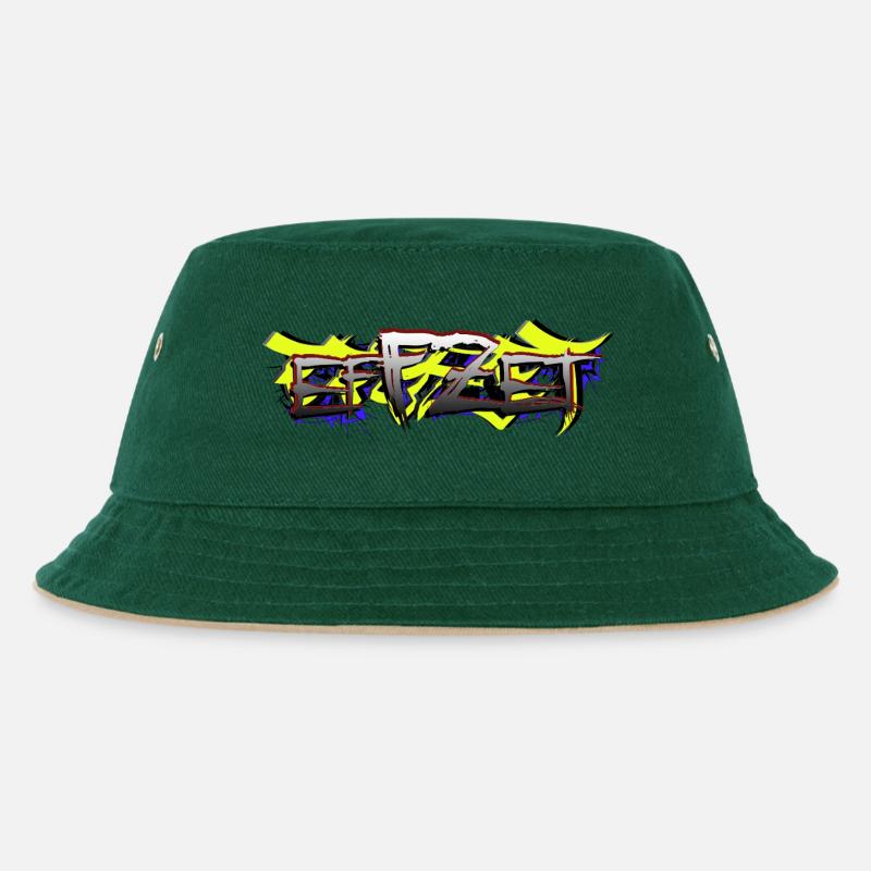 efFZet RAPpresent LoGo - Kinder Bucket Hat - Dunkelgrün/Beige