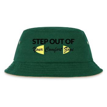 Step Out of Your Comfort Zone - Kinder Bucket Hat - Dunkelgrün/Beige - Vorne