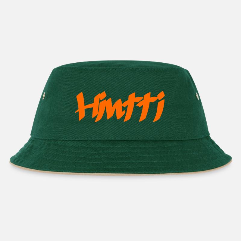 Rockiges Hemd - Kinder Bucket Hat - Dunkelgrün/Beige