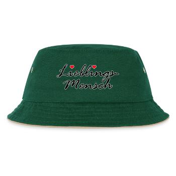 LIEBLINGSMENSCH LIEBE HERZ VALENTINSTAG GESCHENK - Kinder Bucket Hat - Dunkelgrün/Beige - Vorne