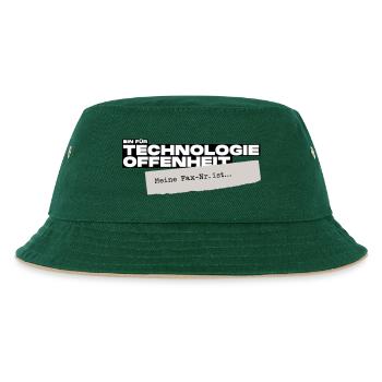 Bin für Technologieoffenheit – Meine Fax-Nr. ist… - Kinder Bucket Hat - Dunkelgrün/Beige - Vorne