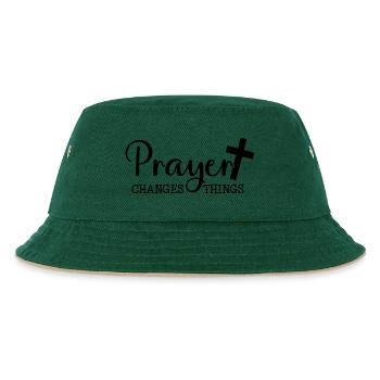 Gebet verändert - Kinder Bucket Hat - Dunkelgrün/Beige - Vorne