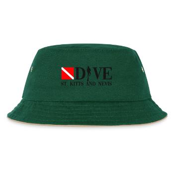 Dive - St. Kitts and Nevis - Diver - Taucher - Kinder Bucket Hat - Dunkelgrün/Beige - Vorne