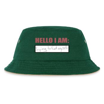Hello I am - Kinder Bucket Hat - Dunkelgrün/Beige - Vorne
