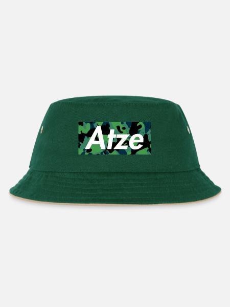 Atze Camouflage v1 - Kinder Bucket Hat - Dunkelgrün/Beige